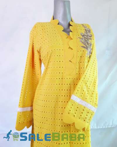 YELLOW CHIKANKARI KURTA