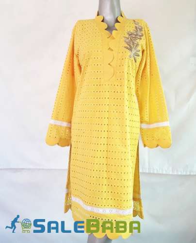 YELLOW CHIKANKARI KURTA