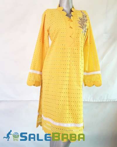 YELLOW CHIKANKARI KURTA