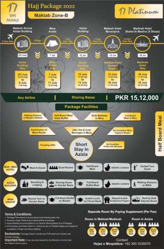 Hajj Umrah Travel Agency  17 Days Platinum Package
