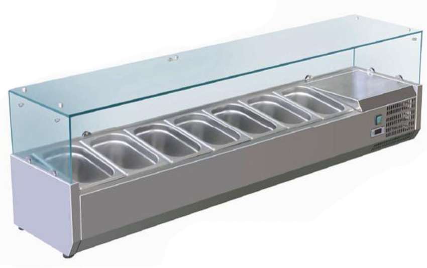 ALVO Salad Bar Counter,Dahi Bhalay Counter,Fruit Display Chiller,Hot bain Marie