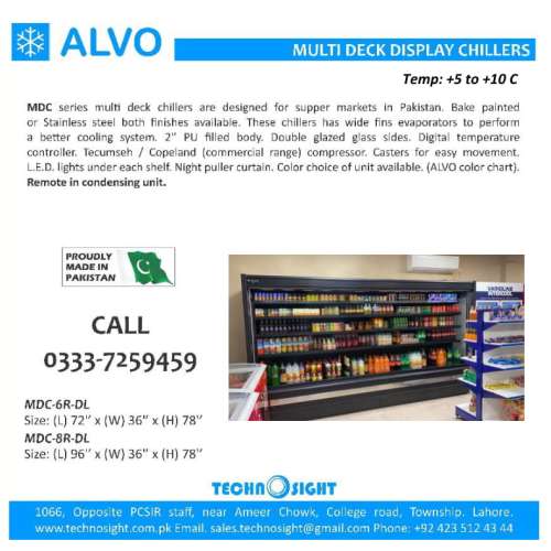 ALVO Door Less Chiller for Supper Store in Pakistan,Multi Deck Chiller Pakistan