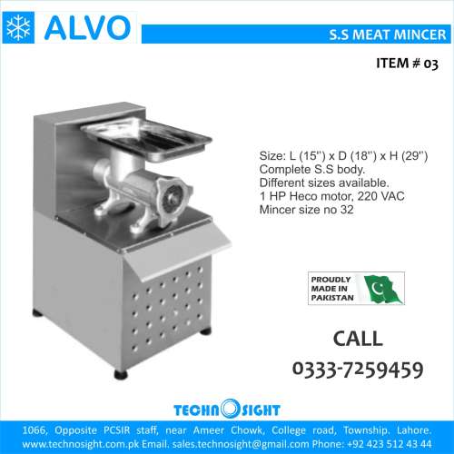 ALVO Meat Mince Machine,Counter for Meat Shop,Fresh Meat Display Fridge Pakistan