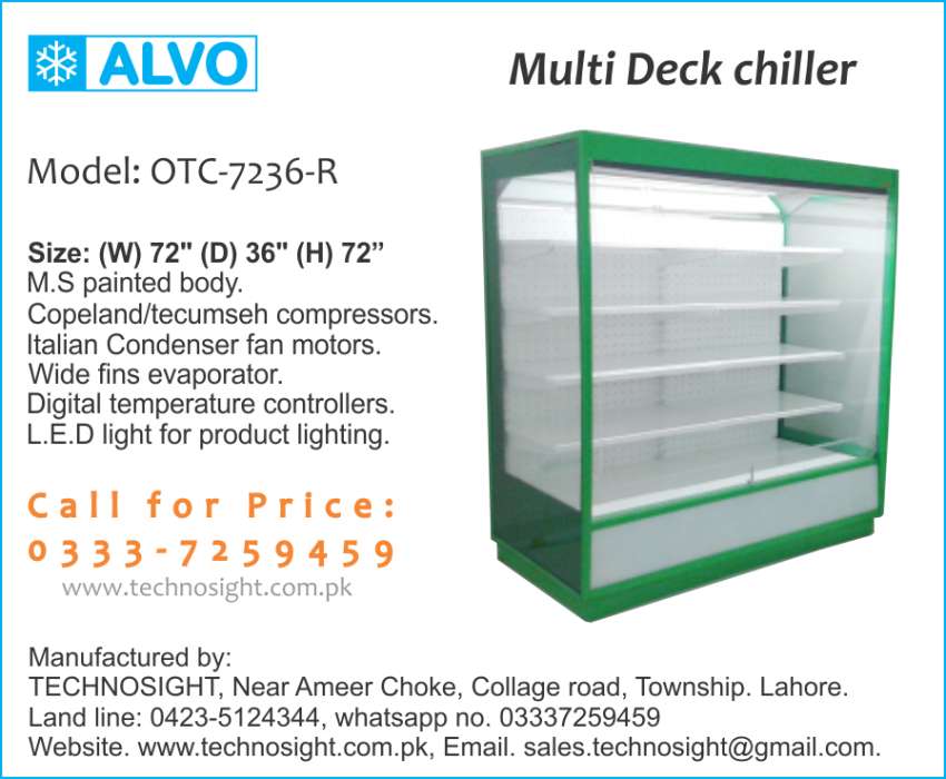 ALVO Door Less Chiller for Supper Store in Pakistan,Multi Deck Chiller Pakistan