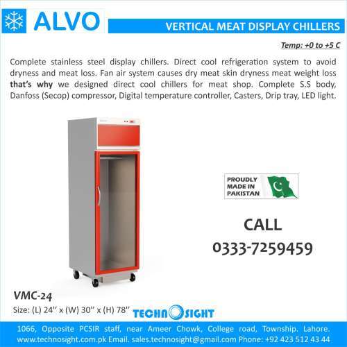 ALVO Meat Shop Equipment in Pakistan, Meat Display Chiller, Meat Hanging Chiller