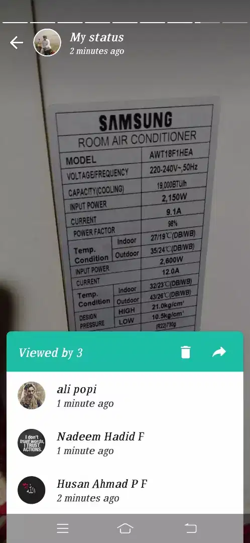 Samsung 1.5 tun window ac