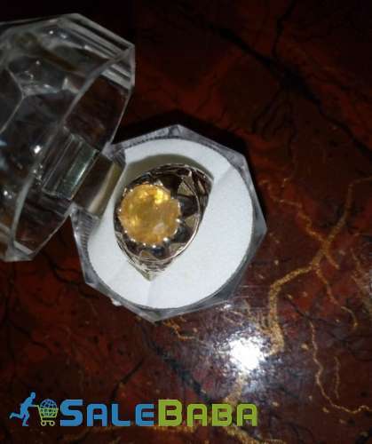 Yellow Sapphire Silver Ring - Yellow Sapphire Gemstone Whatsapp for order
