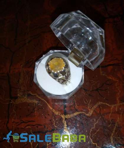 Yellow Sapphire Silver Ring - Yellow Sapphire Gemstone Whatsapp for order
