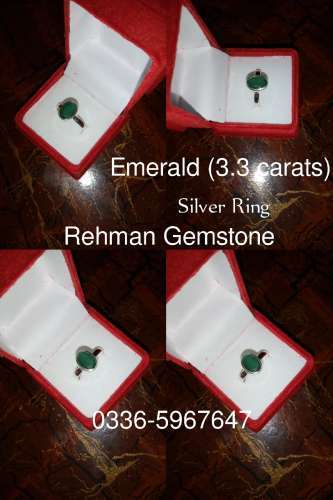 Emerald Silver Ring  - Neelum Silver Ring  Whatspp for Prices or Order