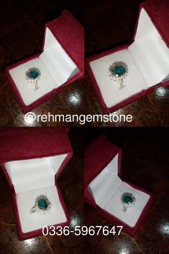 Emerald Silver Ring  - Neelum Silver Ring  Whatspp for Prices or Order