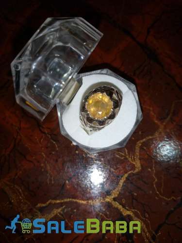 Yellow Sapphire Silver Ring - Yellow Sapphire Gemstone Whatsapp for order