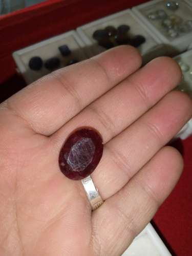 Red Ruby Silver Ring - Garnet Silver Ring and Gemstone -  (whatsapp for order)