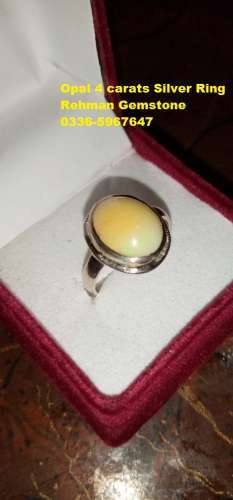 Australian Fire Opal in Silver Ring - WhatsApp for Price or Order
