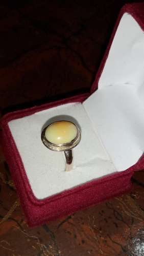 Australian Fire Opal in Silver Ring - WhatsApp for Price or Order